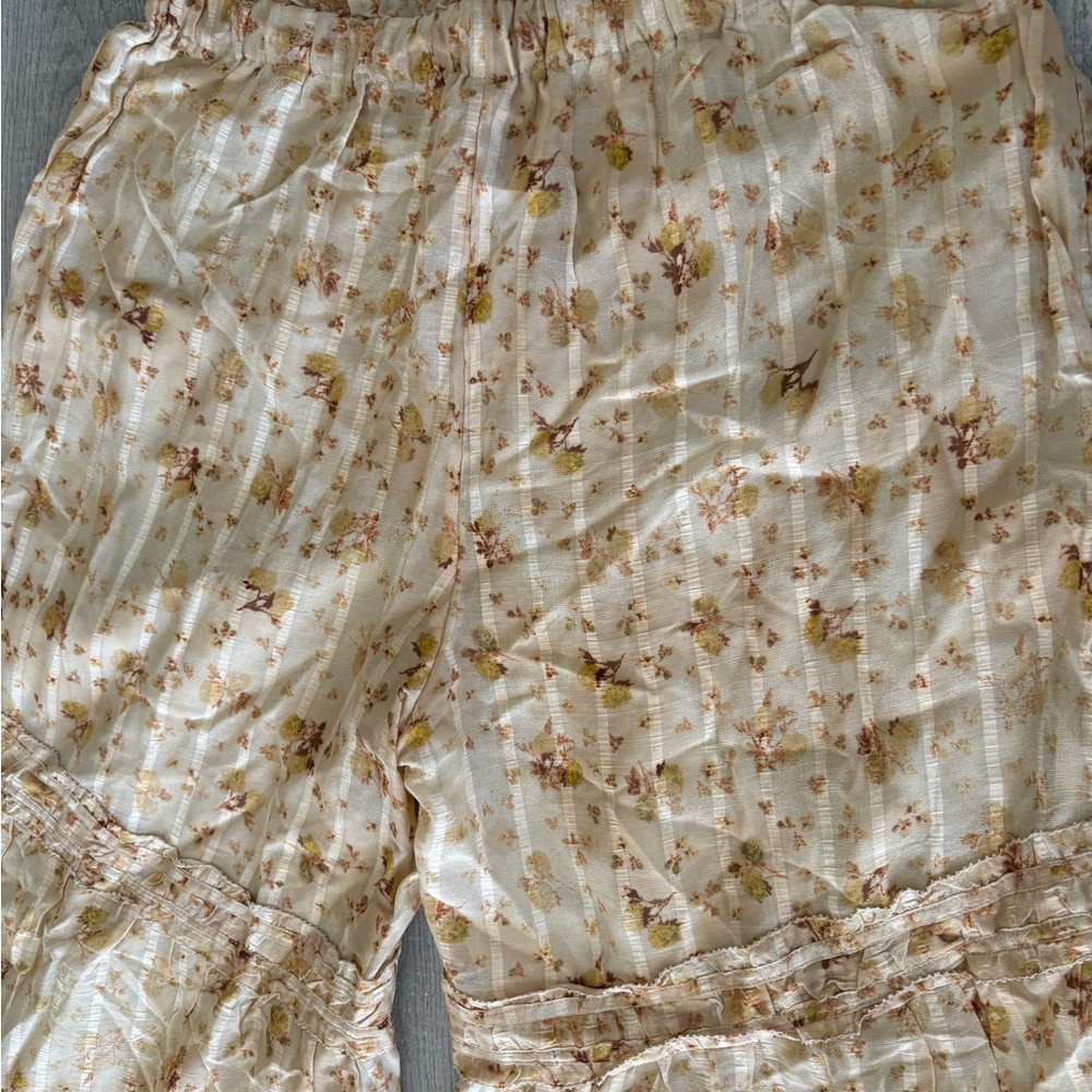 Free People Floral Cream Wide Leg Jumpsuit - Picture 7 of 8